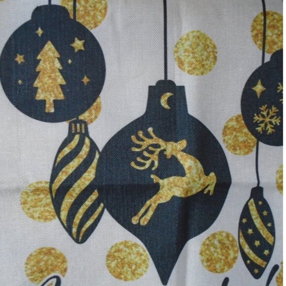 Christmas Holiday Black and Gold pillow Covers 20x19 inches Set of 3 one-sided - Picture 4 of 7